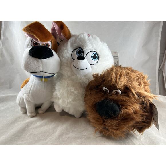 Secret Life of Pets Plush Toys Gidget Max Duke Full Size Stuffed Animal Lot Tags - Picture 1 of 9